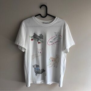 Sequin Dog Graphic White T-Shirt Cute Sparkly Tee
